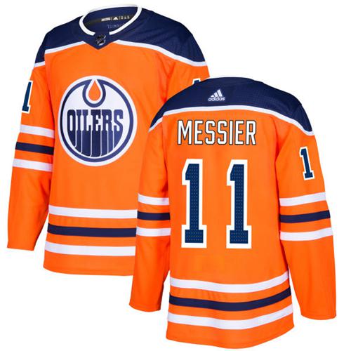 Adidas Men Edmonton Oilers #11 Mark Messier Orange Home Authentic Stitched NHL Jersey